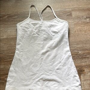 Lululemon Athletica White Fitted Sleeveless Camisole